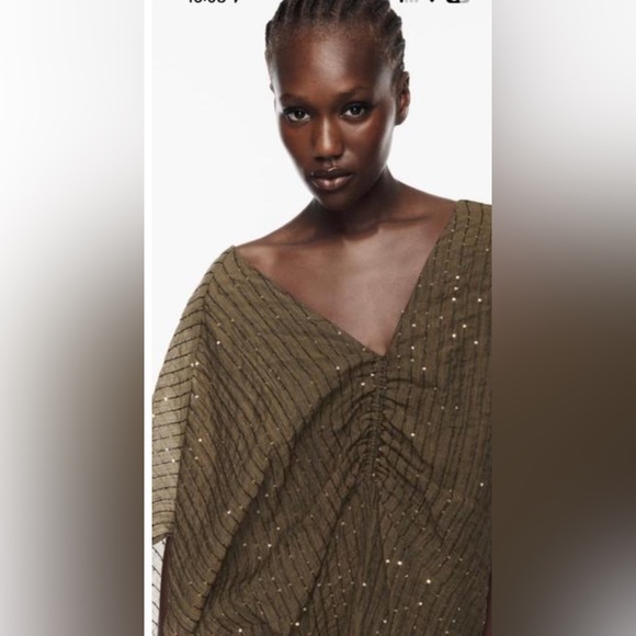 ZARA kaftan dress with sequins size small - Picture 6 of 8